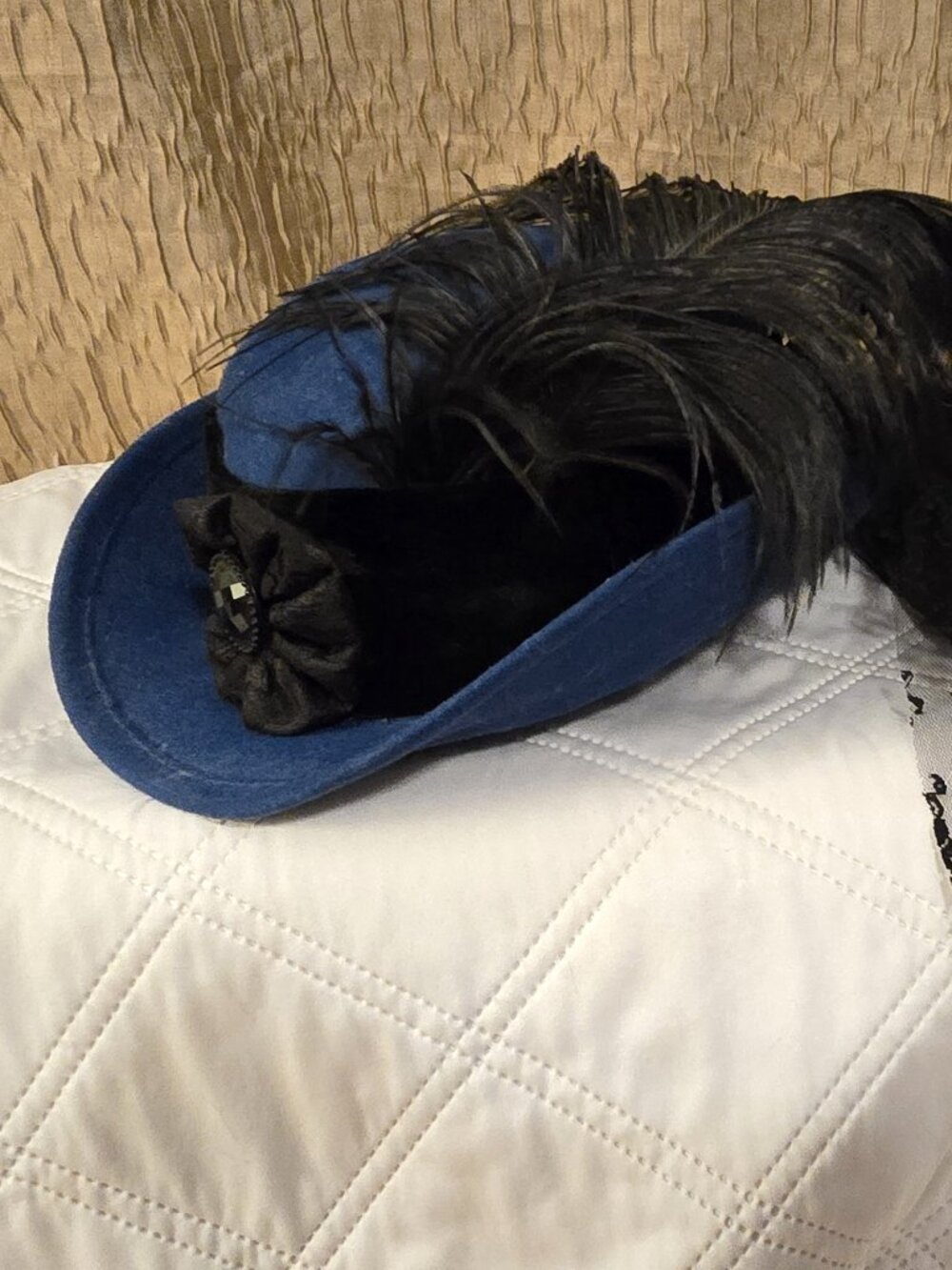 Customer Made Blue Wool Hat - Victorian Style